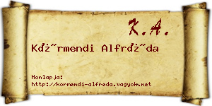 Körmendi Alfréda névjegykártya